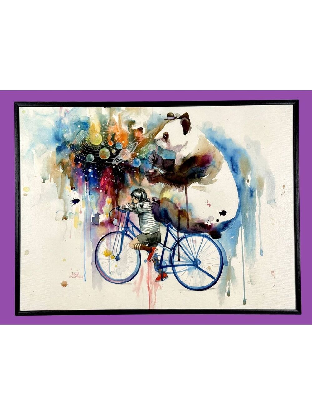 Lora Zombie Creator of the Universe 12x16 inches Framed Art Block Panda Print